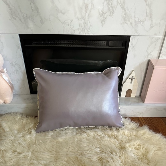 Lilac Pearl Faux Leather 12 x 20 Throw Pillow - Picture 1 of 5
